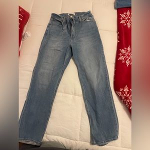 Abercrombie Curve Love jeans with distress on the back leg. 8L